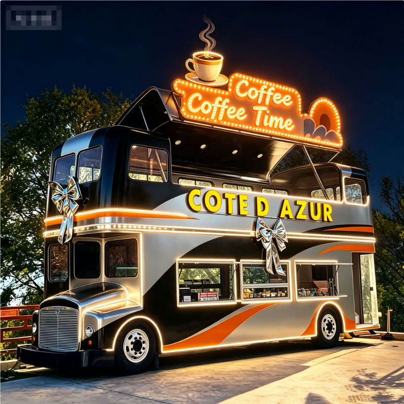 double decker food bus